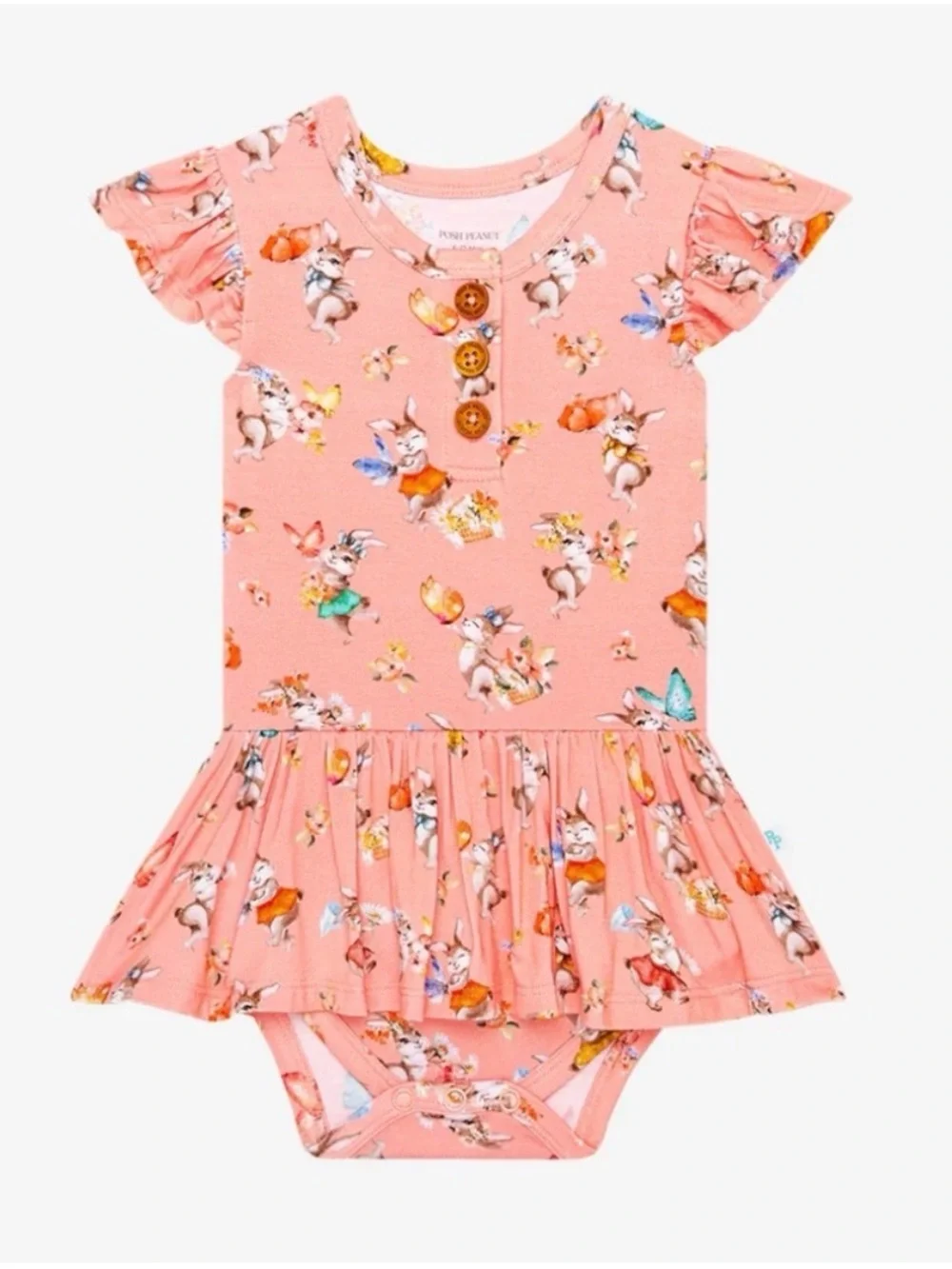 Posh Peanut Pink Floral Bunny Twirl Dress